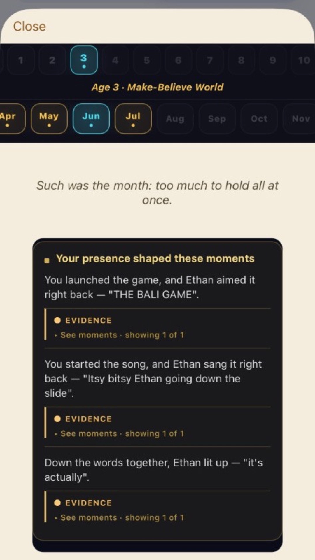 Evidence from a single memory